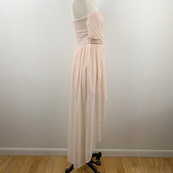 Forever 21 Pale Pink Formal Maxi Party Dress Small Whimsy Fairy Grecian Prom - Picture 5 of 13
